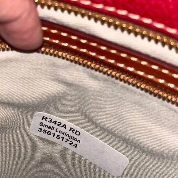 Dooney & Bourke Red and Brown Pebbled Leather Tote - Picture 11 of 11